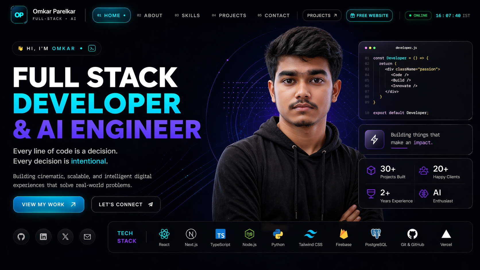 Omkar Parelkar | Full Stack Developer & AI Engineer